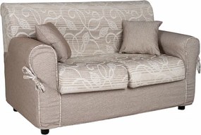 Divano 2 posti in tessuto sfoderabile 150 cm PANAMA Beige Chiaro