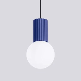Sollux SL.1739 - Lampadario a sospensione con filo HALO 1xG9/8W/230V diametro 12 cm blu