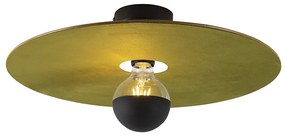 Plafoniera nera con paralume piatto verde 45 cm - Combi