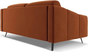 Divano arancione con rivestimento in velluto 202 cm Nalu – Makamii