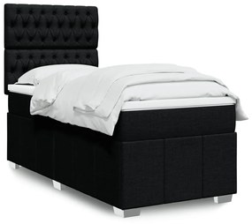Giroletto A Molle Con Materasso Nero 100x200 Cm İn Tessuto /