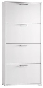 Scarpiera Puzzle 4 ante doppia profondità L 67 x H 147 x P 28 cm 24 paia, bianco