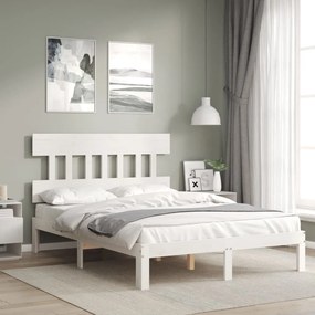 Giroletto Senza Materasso Bianco 140x200 Cm Legno Massello Pino /