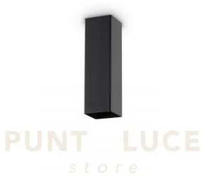Look square lampada da soffitto 1 luce attacco gu10  6x20cm nero