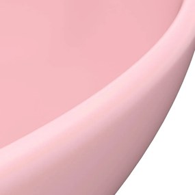 Lavandino Lusso Ovale Rosa Opaco 40x33 cm in Ceramica