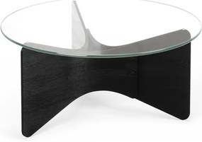 Tavolino rotondo nero con piano in vetro 87x87 cm Madera - Umbra