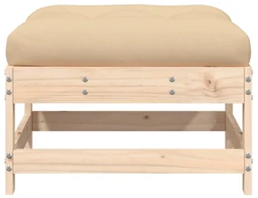 Poggiapiedi da giardino con cuscini 2 pz legno massello di pino