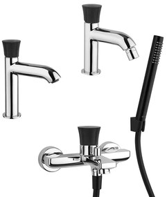 Kit miscelatori lavabo bidet e gruppo vasca Illumina di Jacuzzi Rubinetteria