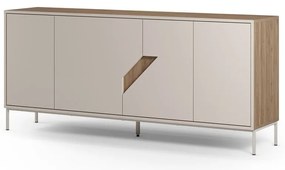 Cassettiera effetto rovere in colore crema-naturale 180x80x40 cm Lilou - Marckeric