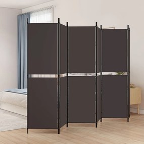 Divisorio A 6 Pannelli Marrone 300 X 180 Cm İn Tessuto /