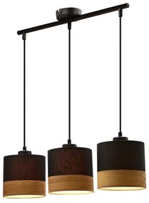 Lampadario a sospensione con filo PORTO 3xE27/60W/230V nero/marrone