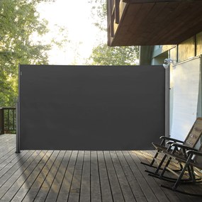 Frangivista da Giardino Estensibile 300x180A cm Poliestere Anti UV e Alluminio Grigio...