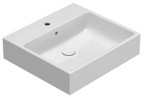 Globo i classici stone lavabo 55x50 sospeso o appoggio con bordo rubinetteria in ceramica bianco lucido