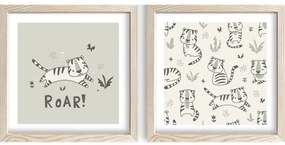 Quadri per bambini in set da 2 33x33 cm Roar - Wallity