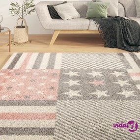 vidaXL Tappeto per Bambini 120x170 cm con Motivo Stella Rosa