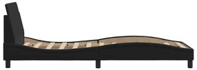 Giroletto con testiera nero 90x200 cm in similpelle