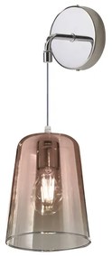 Applique Contemporanea Con Cavo Shaded Metallo Cromo Vetro Rame 1 Luce E27