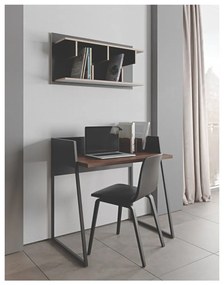 Scrivania nera con dettagli in noce Volga - TemaHome