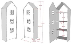 Armadio a giorno bianco per bambini 173x171,5 cm CASAMI BRUGES - Vipack