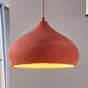 Lampada a sospensione Fiona Lindby, dimmerabile, Terracotta, Soggiorno / Sala da pranzo, calcestruzzo / cemento, Mediterraneo, Lampada a sospensione