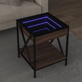 Tavolino Da Salotto Con Led Infinity Rovere Marrone 40x40x49 Cm /