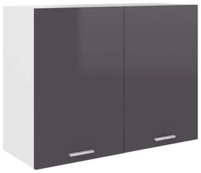 Armadio Sospeso Grigio Lucido 80x31x60 cm in Truciolato