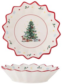 Piatto da portata rosso/color crema in ceramica a tema natalizio ø 20 cm Naive – Bloomingville