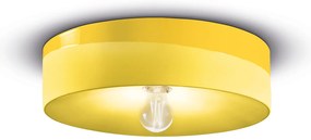 Plafoniera Grande Vintage Decò Pi Ceramica Giallo Limone 1 Luce E27