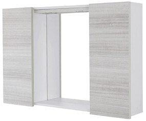 Specchio Contenitore 90x60 Due Ante Con Illuminazione Led Feridras "Stella" Bianco/Grigio