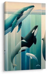 Quadro su tela – Eleganza delle balene sotto la superficie