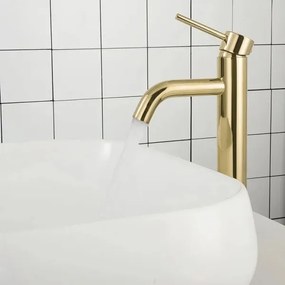 REA-B9409 - Miscelatore per lavabo LUNGO 28 cm, finitura oro