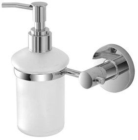 Dispenser sapone a muro in vetro satinato e metallo cromato Sprint