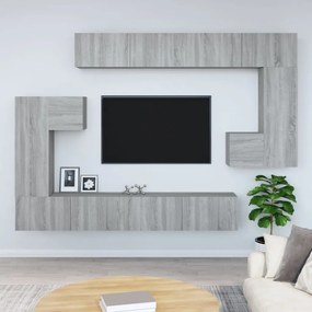 Mobile Porta Tv A Parete Grigio Sonoma İn Legno Multistrato /