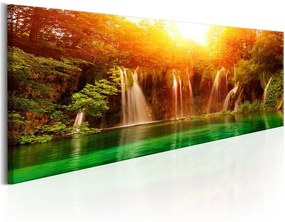 Quadro Nature  Magnificent Waterfall  Colore Giallo, Dimensioni e Misure 135x45