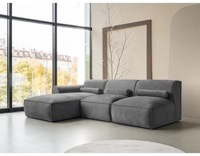 Divano angolare componibile grigio (con penisola a sinistra) Flex Felix – Miuform