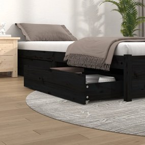 Cassettoni Da Letto 4 Pz İn Legno Massello Di Pino Nero /