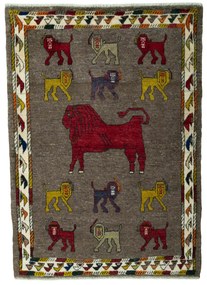 Gabbeh Tappeto 110 x 150 Nero (Iran) Annodato A Mano