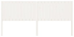 Testiera per letto bianca 205,5x4x100 cm legno massello di pino