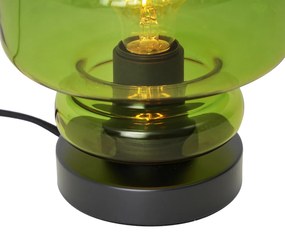 Lampada da tavolo retrò nera con vetro verde - Denise
