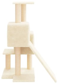 Albero per gatti con tiragraffi in sisal crema 82 cm