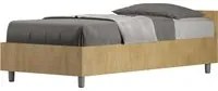 Letto Singolo 80x190 cm con Rete e Contenitore Nuamo Quercia