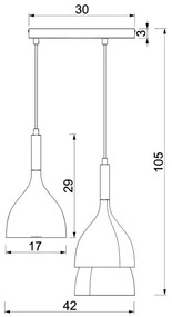 Lampadario a sospensione con filo NOAK 3xE27/15W/230V beige/oro