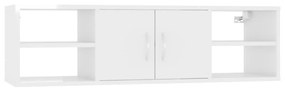 Scaffale a parete bianco lucido 102x30x29 cm legno multistrato