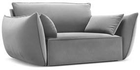Poltrona grigio chiaro con rivestimento in velluto Vanda – Mazzini Sofas