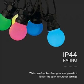 LED RGB Catena da esterno STRING 13 m 15xLED/0,5W/230V IP44