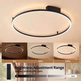 Brilagi - Lampada a LED dimmerabile PORTOFINO LED/60W/230V Ø 80 cm nera + telecomando