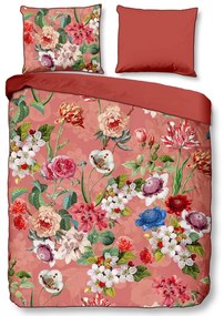 Set copripiumino e federa arancione in raso di cotone per letto matrimoniale ed esteso 240x220 cm Amalia – Descanso