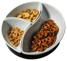 Set di 3 ciotole con vassoio TORO in ceramica e legno