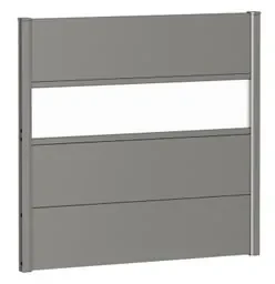 Frangivista con vetro in acciaio metallizzato grigio BIOHORT L 96 x H 91 cm, spessore 44 mm