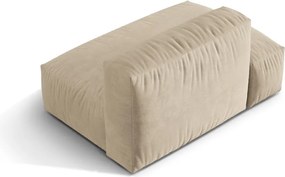 Parte divano componibile beige (con penisola a sinistra) con rivestimento in velluto Martina – Micadoni